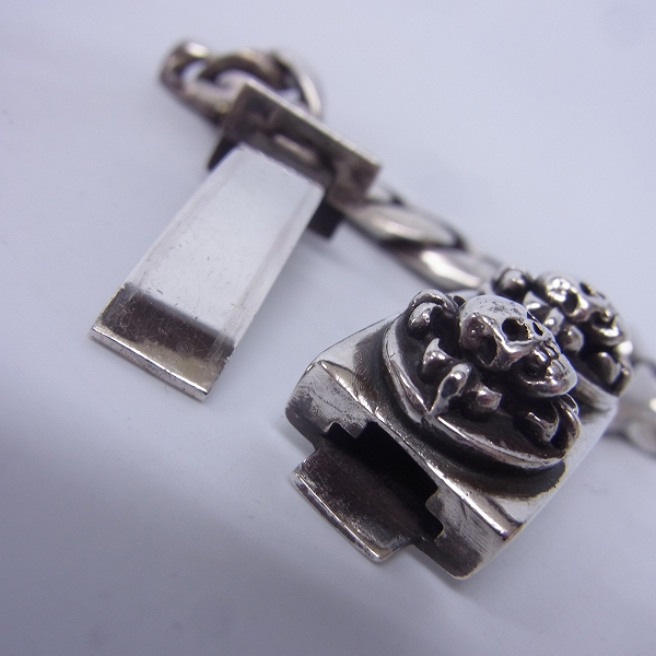 実際に弊社で買取させて頂いた【ギャラ付き】A&G/エーアンドジー 3スカル IDブレスレット SVの画像 4枚目