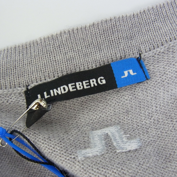 実際に弊社で買取させて頂いた【未使用】J.LINDEBERG/J.リンドバーグ Vネックセーター 071-11311 46サイズ アーガイル グレーの画像 2枚目