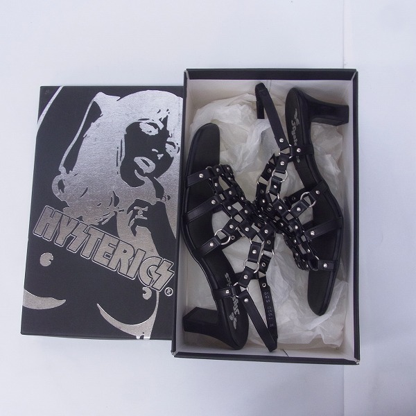 実際に弊社で買取させて頂いたHYSTERICS/ヒステリックス レザー編み込み/スタッズ サンダル /Mの画像 6枚目