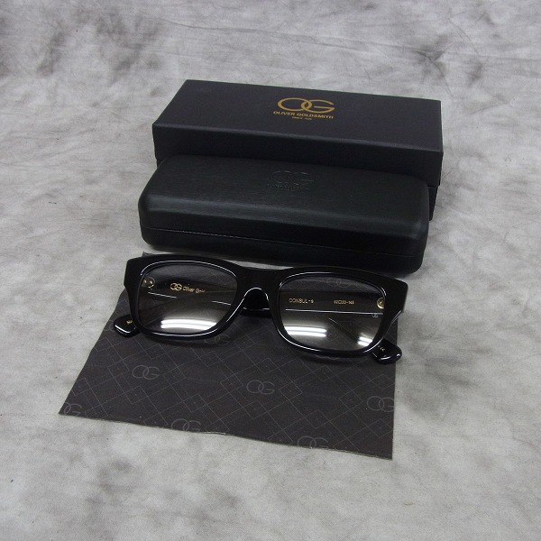 実際に弊社で買取させて頂いたOLIVER GOLDSMITH/オリバー ゴールドスミス CONSUL-s 黒縁 メガネフレームの画像 7枚目
