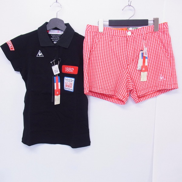 実際に弊社で買取させて頂いた【未使用】le coq sportif/ルコックスポルティフ ゴルフウェア 半袖 ポロシャツ /ショートパンツ M/9 2点セット