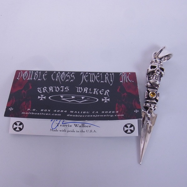 実際に弊社で買取させて頂いた【証明書付き】TRAVIS WALKER/トラヴィスワーカー スカルダガーペンダントwストーンの画像 6枚目