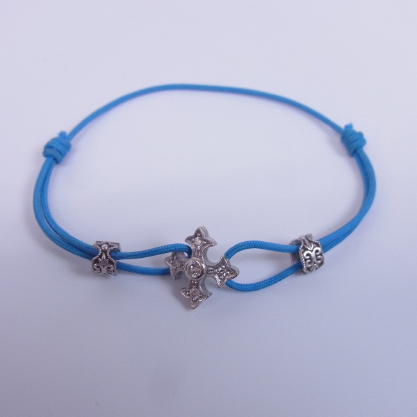 実際に弊社で買取させて頂いたLoreeRodkin/ローリーロドキン 18KWG fancycross/ファンシークロスｗ/4ダイヤ コードブレスレットの画像 1枚目