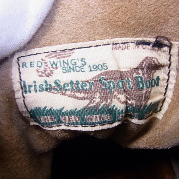 RED WING/レッドウイング 四角犬タグ アイリッシュセッター ブーツ 