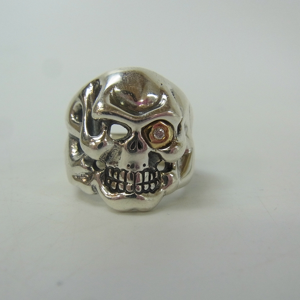 実際に弊社で買取させて頂いた【ギャラ付】TRAVISWALKER/トラヴィスワーカー 2014限定 リルジースカルリングw/ブロンズボールw/ダイアモンド 16号の画像 1枚目