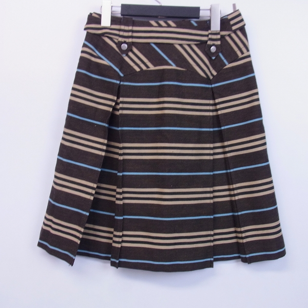 実際に弊社で買取させて頂いたBURBERRY LONDON BLUE LABEL/バーバリー ボーダーウール混スカート/38の画像 1枚目