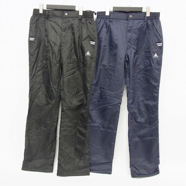 実際に弊社で買取させて頂いたle coq sportif/ルコック ゴルフウェア ナイロン 裏打ち パンツ 防寒 裾アジャスター サイズL 2点セット