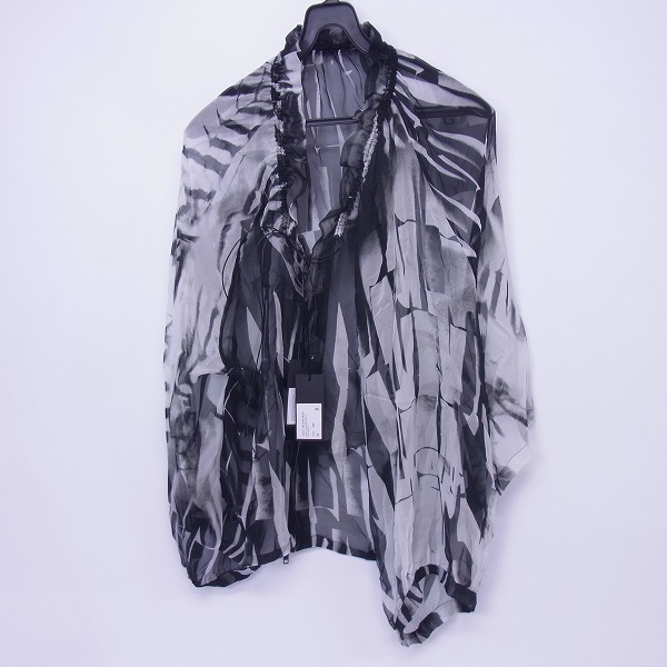 実際に弊社で買取させて頂いた【未使用】ANN DEMEULEMEESTER/アンドゥムルメステール Drawstring Zip Blouse 総柄 ブラウス 36