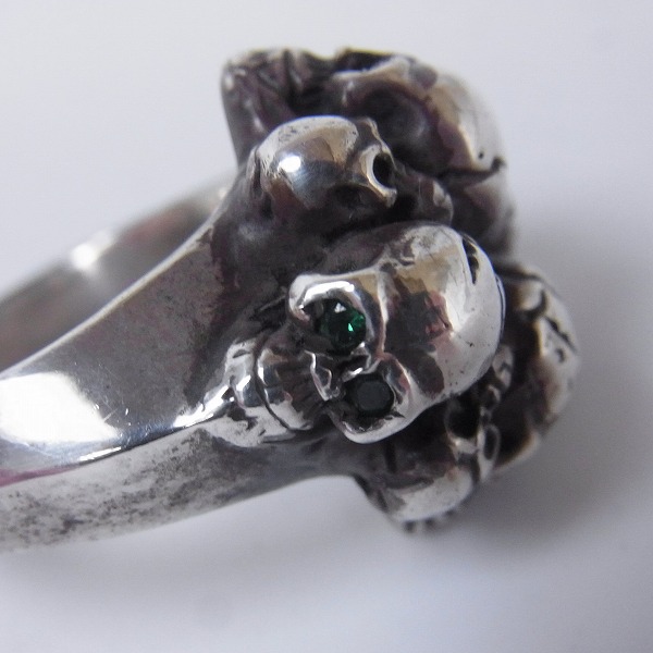 実際に弊社で買取させて頂いたSTANLEYGUESS/スタンリーゲス  スカルパイルリング/ミディアム w/ストーンアイズの画像 5枚目