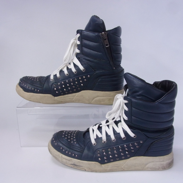 実際に弊社で買取させて頂いたDIET BUTCHER SLIM SKIN/ダイエットブッチャー スリムスキン スタッズハイカットスニーカー D112D040 サイズ10の画像 3枚目
