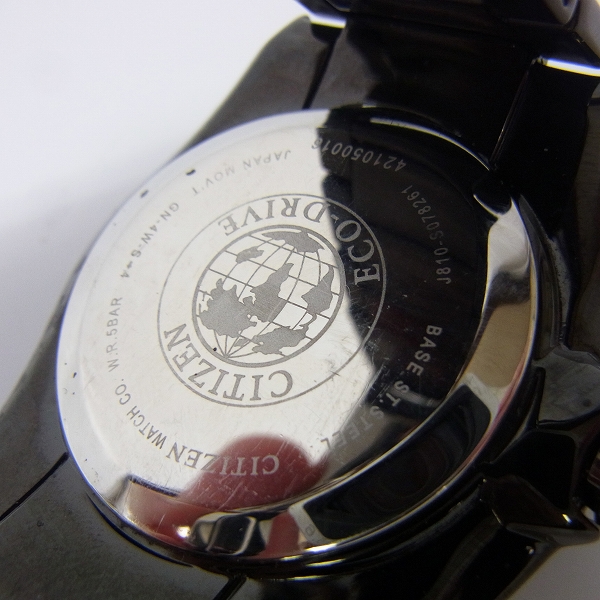実際に弊社で買取させて頂いたCITIZEN/シチズン ECO-DRIVE/エコドライブ ブラックイオンプレーティング J810-S110331の画像 4枚目