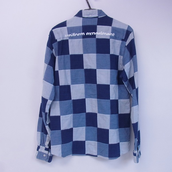 実際に弊社で買取させて頂いたuniform experiment/ユニフォームエクスペリメント パッチワークボタンダウンシャツ UE-140067/4の画像 1枚目