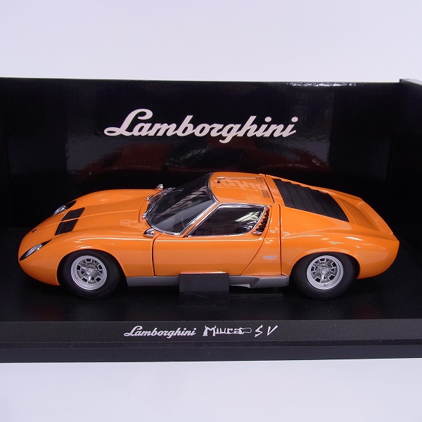 実際に弊社で買取させて頂いたKYOSHO/京商 ランボルギーニ ミウラ P400SV オレンジ 1/18の画像 1枚目