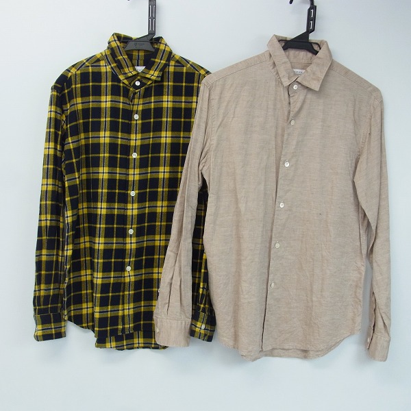 実際に弊社で買取させて頂いたEDIFICE/エディフィス チェック/コットン/リネン シャツ 44 2点セット
