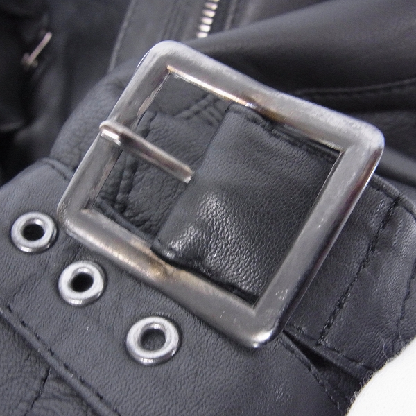 実際に弊社で買取させて頂いたEDIFICE/エディフィス 羊革/シープスキン シングルレザーライダース 44の画像 6枚目