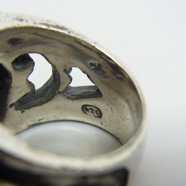 実際に弊社で買取させて頂いた【ギャラ付】A&G/エーアンドジー スカルオンクロス リング 16号の画像 5枚目
