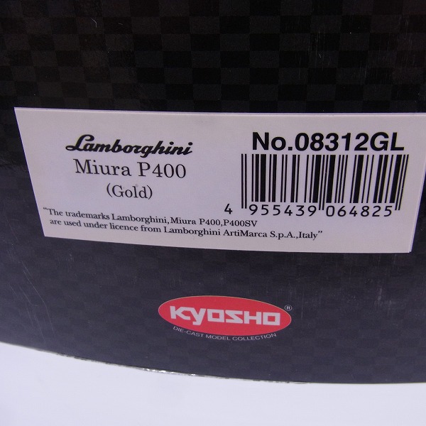 実際に弊社で買取させて頂いたKYOSHO/京商 ランボルギーニ ミウラ P400 ゴールド 1686台限定 1/18の画像 6枚目