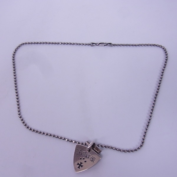 実際に弊社で買取させて頂いたDEAL DESIGN/ディールデザイン ブラックロックチェーン/ギターピックペンダント/クロスチャームの画像 6枚目