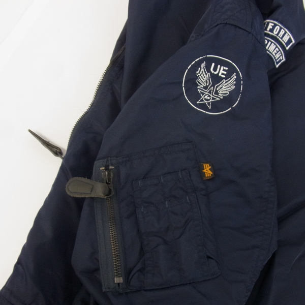 実際に弊社で買取させて頂いたUniform Experiment×ALPHA/ユニフォームエクスペリメント×アルファ 別注 11SS L-2Bフライトジャケット/Lの画像 6枚目