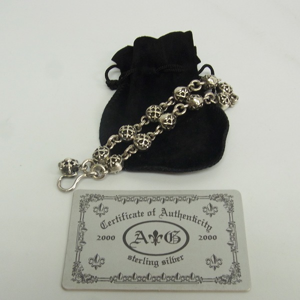 実際に弊社で買取させて頂いた【ギャラ付】A&G/エーアンドジー クロスボールリンクｗ/1スター ブレスレットの画像 6枚目