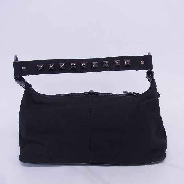 実際に弊社で買取させて頂いたHYSTERICS/ヒステリックス キャンバス×レザー スタッズハンドバッグの画像 1枚目