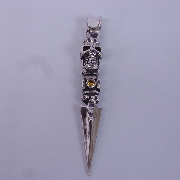 実際に弊社で買取させて頂いた【証明書付き】TRAVIS WALKER/トラヴィスワーカー スカルダガーペンダントwストーンの画像 1枚目