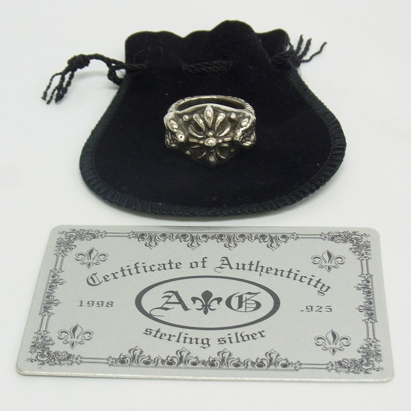 実際に弊社で買取させて頂いた【ギャラ付】A&G/エーアンドジー  VIPER/バイパー スネーク クロス リング 18.5号の画像 7枚目