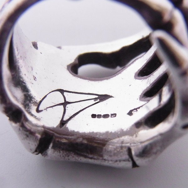 実際に弊社で買取させて頂いたCRAZY PIG/クレイジーピッグ BONE HAND/ボーンハンド リング 17号の画像 4枚目