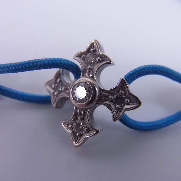 実際に弊社で買取させて頂いたLoreeRodkin/ローリーロドキン 18KWG fancycross/ファンシークロスｗ/4ダイヤ コードブレスレットの画像 2枚目