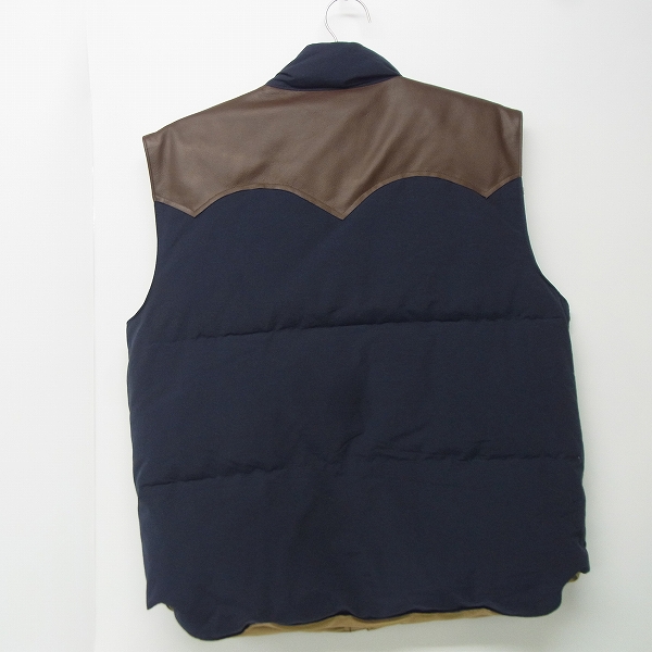実際に弊社で買取させて頂いたSUGAR CANE/シュガーケーン ダウンベスト  レザーヨーク/ネイビー/SC12340/XLの画像 1枚目