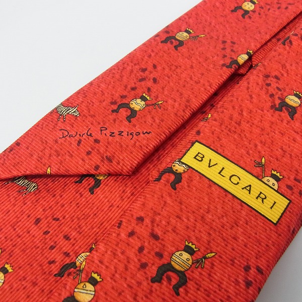 実際に弊社で買取させて頂いたBVLGARI/ブルガリ ネクタイ レッド/柄の画像 3枚目
