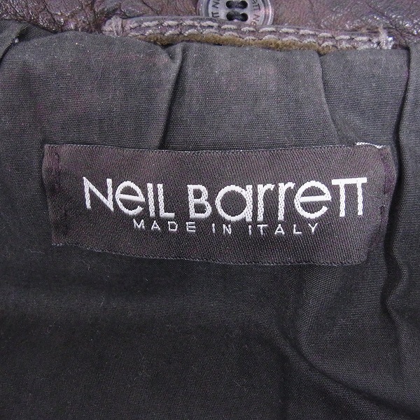 実際に弊社で買取させて頂いたNeil Barrett/ニールバレット レザー/牛革 シングルレザージャケット/Sの画像 2枚目