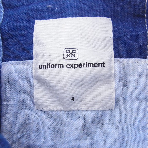 実際に弊社で買取させて頂いたuniform experiment/ユニフォームエクスペリメント パッチワークボタンダウンシャツ UE-140067/4の画像 2枚目