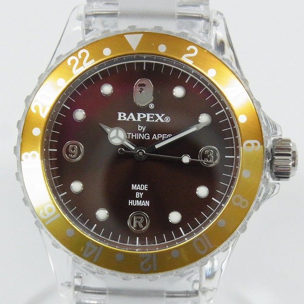 APE時計　サルマリーナ　abathingape BAPEX/ペイペックス by A BATHING APE サルマリーナ 腕時計 金茶【動作
