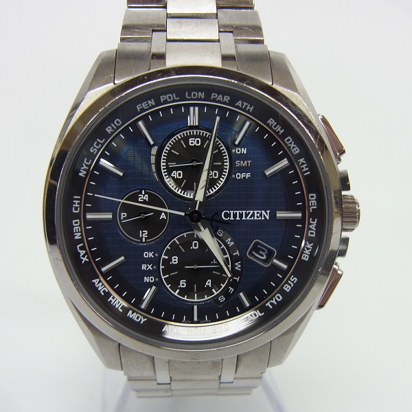 実際に弊社で買取させて頂いたCITIZEN/シチズン アテッサ エコ・ドライブ電波時計 ダイレクトフライト/AT8040-57Lの画像 1枚目
