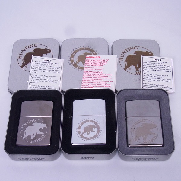 実際に弊社で買取させて頂いたZIPPO/ジッポー HUNTING WORLD/ハンティングワールド 3点セットの画像 6枚目