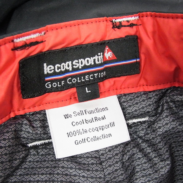 実際に弊社で買取させて頂いたle coq sportif/ルコック ゴルフウェア 中綿ナイロン パンツ 防寒 裾アジャスター ブラック/レッド L 2点セットの画像 2枚目