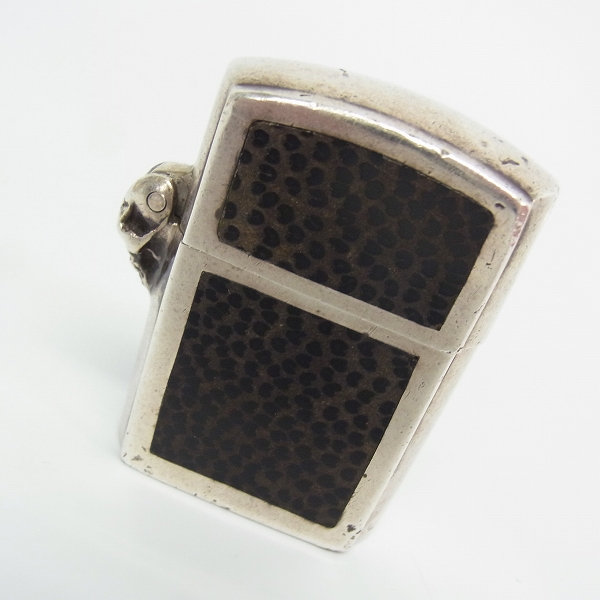 実際に弊社で買取させて頂いたGHOST by STANLEY GUESS/ゴースト バイ スタンリーゲス ZIPPO/ジッポ― スカルヒンジ ｗ/ストーンアイ レオパードウッドインレイ