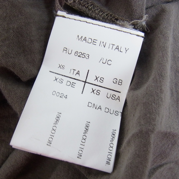 実際に弊社で買取させて頂いたRick Owens/リックオウエンス ロング丈 半袖カットソー/XSの画像 3枚目