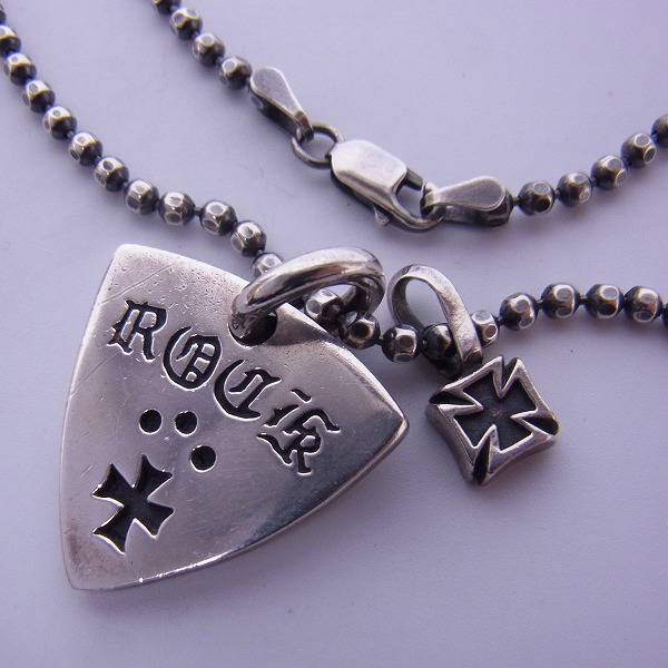 実際に弊社で買取させて頂いたDEAL DESIGN/ディールデザイン ブラックロックチェーン/ギターピックペンダント/クロスチャーム