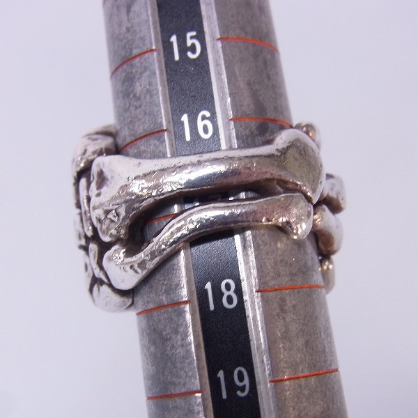 実際に弊社で買取させて頂いたCRAZY PIG/クレイジーピッグ BONE HAND/ボーンハンド リング 17号の画像 5枚目