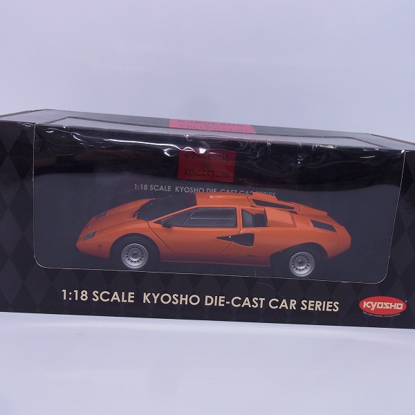 実際に弊社で買取させて頂いたKYOSHO/京商 ランボルギーニ カウンタックLP400 08321P オレンジ 1/18の画像 6枚目