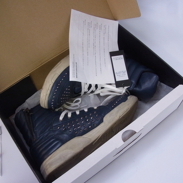 実際に弊社で買取させて頂いたDIET BUTCHER SLIM SKIN/ダイエットブッチャー スリムスキン スタッズハイカットスニーカー D112D040 サイズ10の画像 7枚目