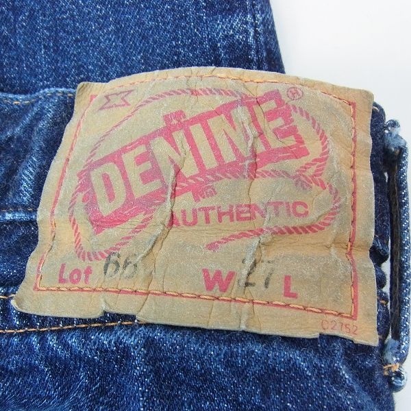実際に弊社で買取させて頂いたDENIME/ドゥニーム ストレート デニムパンツ インディゴ Lot.66/27の画像 2枚目