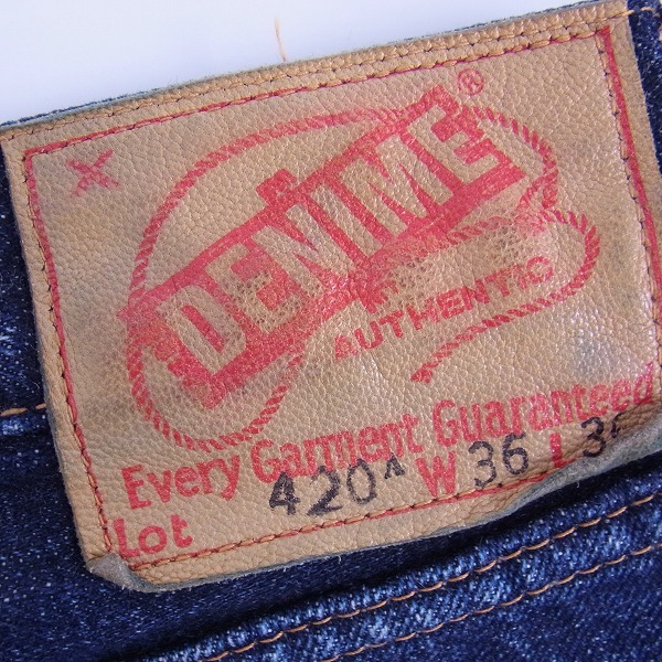 実際に弊社で買取させて頂いたDenime/ドゥニーム インディゴ デニムパンツ Lot 420A/W36/L36の画像 3枚目