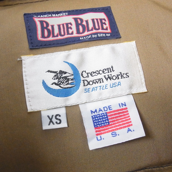 実際に弊社で買取させて頂いたBLUE BLUE/ブルーブルー別注 CRESCENT DOWN WORKS デニムダウンジャケット XSの画像 2枚目