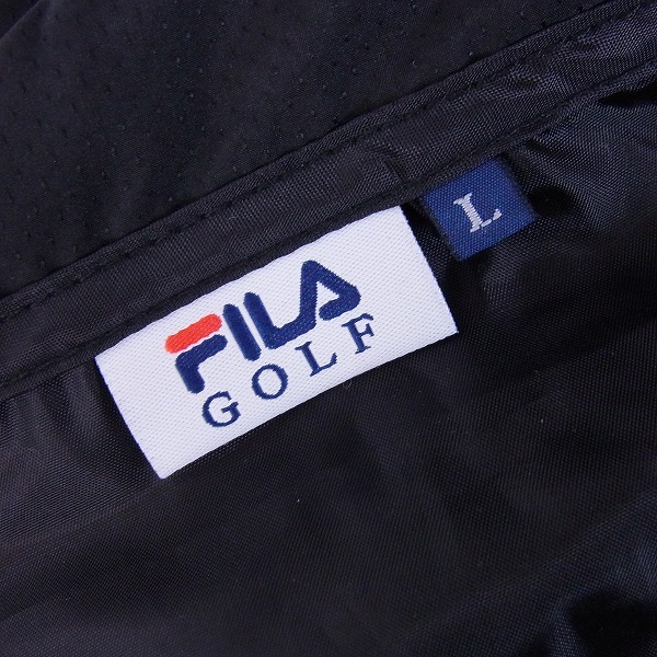 実際に弊社で買取させて頂いたFILA/フィラ ゴルフウェア 中綿上下セット ブラック Lサイズの画像 2枚目