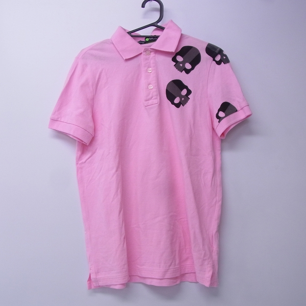 実際に弊社で買取させて頂いたHYDROGEN/ハイドロゲン スカルプリント 半袖ポロシャツ ピンク/S