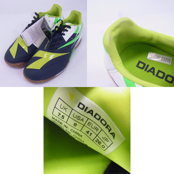 実際に弊社で買取させて頂いたDIADORA/ディアドラ DD-NA 2 R ID フットサルシューズ 26.0/26.5 2足セットの画像 2枚目