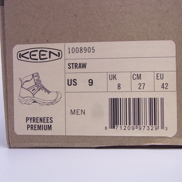 実際に弊社で買取させて頂いたKEEN/キーン Pyrenees Premium/ピレニーズ プレミアム トレッキングブーツ 1008905/27の画像 9枚目